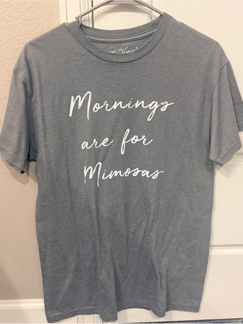 Gray 'Mornings are for Mimosas' Short Sleeve Tee from Cracker Barrel
